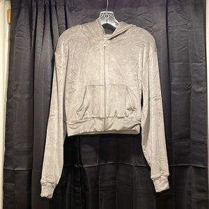 New with tags Skims Velour zip up hoodie in the color smoke